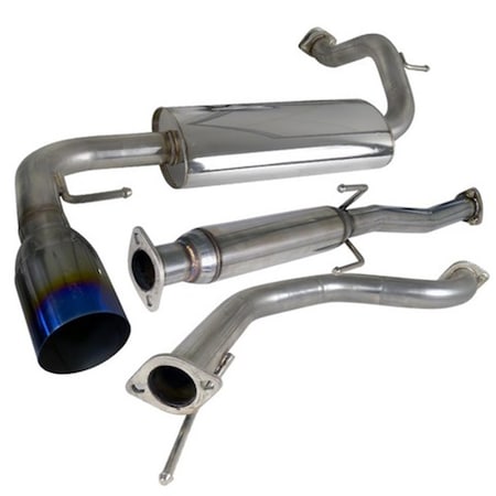 2.5 In. Inlet N1 Style Catback Exhaust With Burnt Tip For 88 To 91 Honda CRX, 8 X 19 X 52 In.